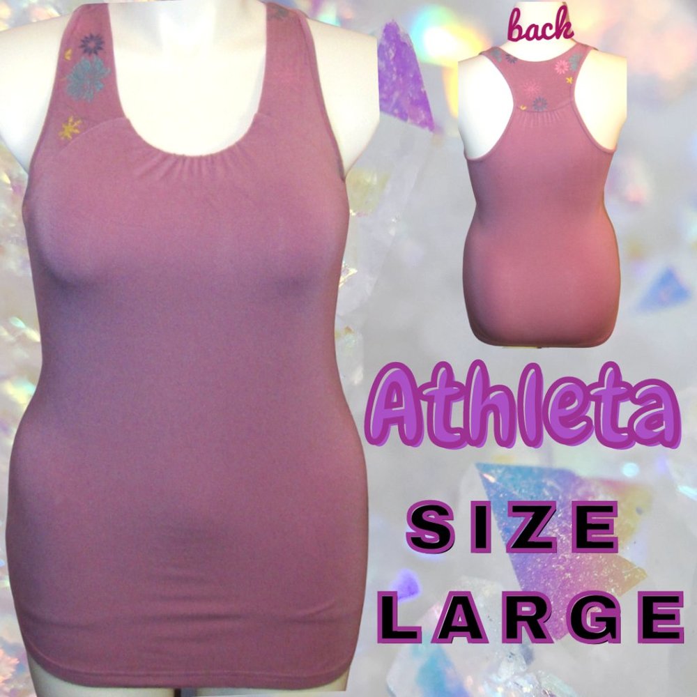 Athleta Women's Large Light Purple Flower Tank Top